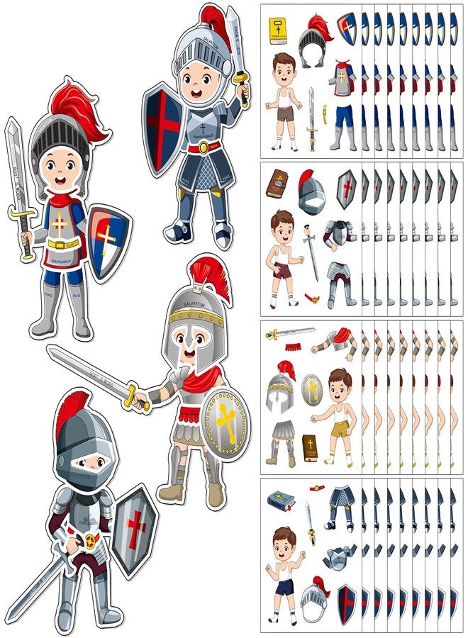 Tenceur 192 Pcs Armor of God Stickers Craft Kit for Kids Religious Bible Medieval Stickers Armor of God Decoration for Toddler Sunday School Christian Art Classroom DIY Bulletin Board Party Activities - Image 1